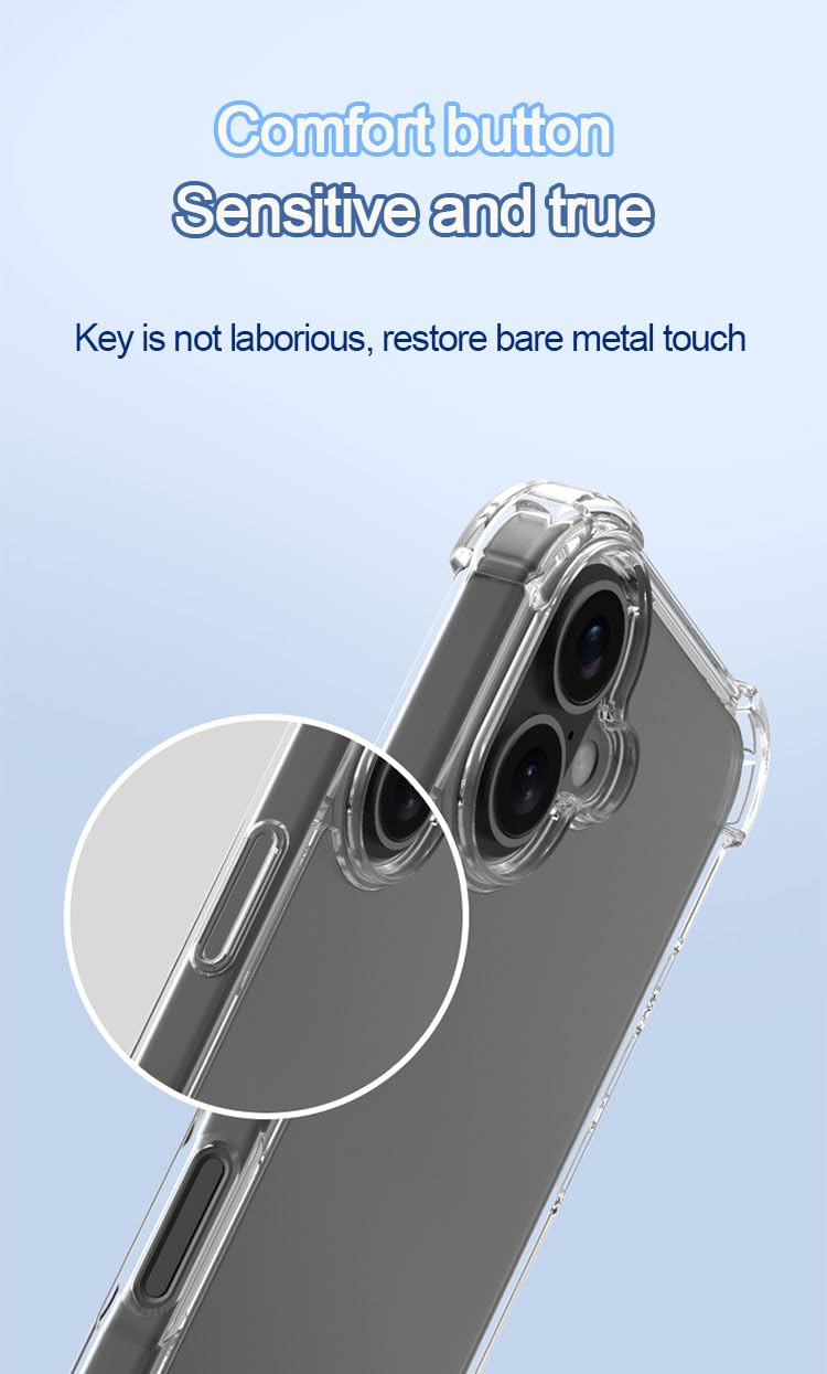 Prime PIE's Premium Clear Transparent Case for iPhone 16 Series - Military Grade Drop Protection, Anti-Yellowing, Magnetic Wireless Charging,2.2mm Thick Optical PC & TPU.