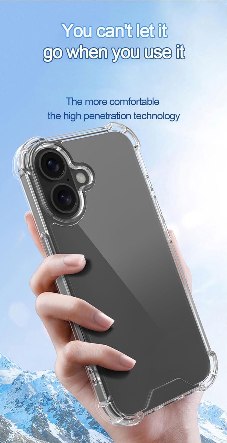 Prime PIE's Premium Clear Transparent Case for iPhone 16 Series - Military Grade Drop Protection, Anti-Yellowing, Magnetic Wireless Charging,2.2mm Thick Optical PC & TPU.