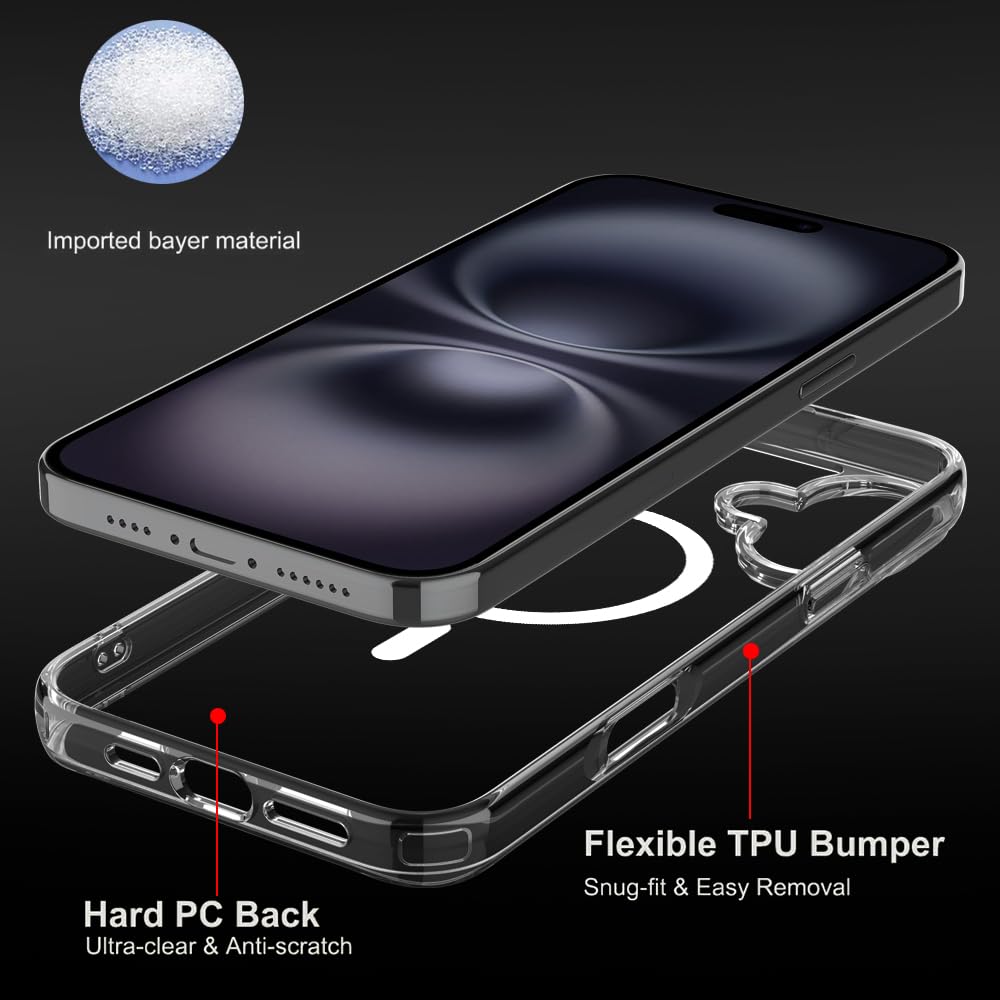 PIE's Premium Case for iPhone 16 Series - Military-Grade Drop Protection, Anti-Yellowing, Anti-Scratch, Slim Fit, Clear Case with Wallet Functionality.