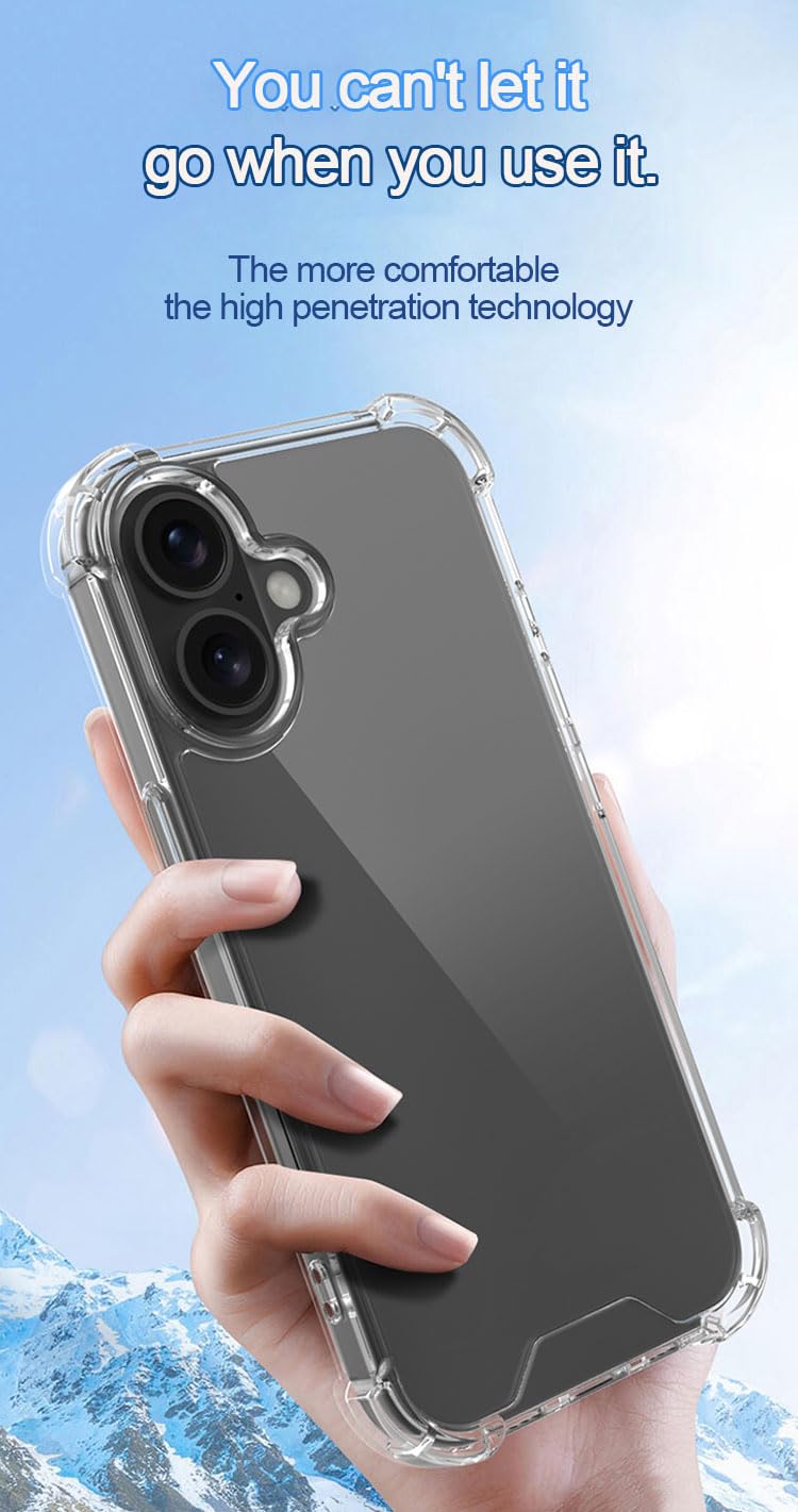Prime PIE's Premium Clear Transparent Case for iPhone 16 Series - Military Grade Drop Protection, Anti-Yellowing, Magnetic Wireless Charging,2.2mm Thick Optical PC & TPU.