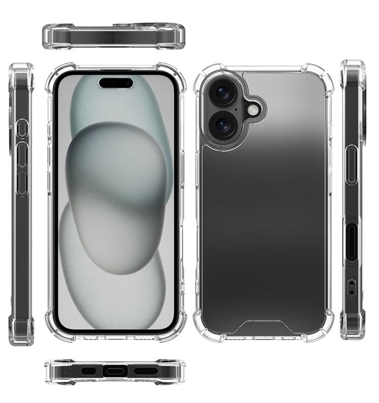 Prime PIE's Premium Clear Transparent Case for iPhone 16 Series - Military Grade Drop Protection, Anti-Yellowing, Magnetic Wireless Charging,2.2mm Thick Optical PC & TPU.