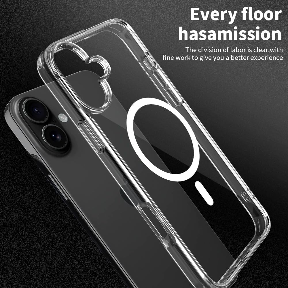 PIE's Premium Case for iPhone 16 Series - Military-Grade Drop Protection, Anti-Yellowing, Anti-Scratch, Slim Fit, Clear Case with Wallet Functionality.