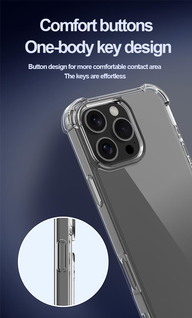 Prime PIE's Premium Clear Transparent Case for iPhone 16 Series - Military Grade Drop Protection, Anti-Yellowing, Magnetic Wireless Charging,2.2mm Thick Optical PC & TPU.