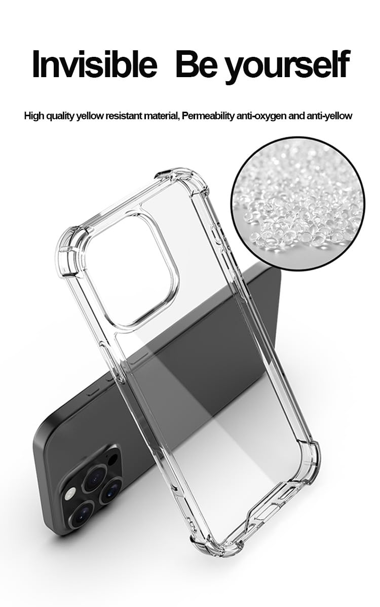 Prime PIE's Premium Clear Transparent Case for iPhone 16 Series - Military Grade Drop Protection, Anti-Yellowing, Magnetic Wireless Charging,2.2mm Thick Optical PC & TPU.