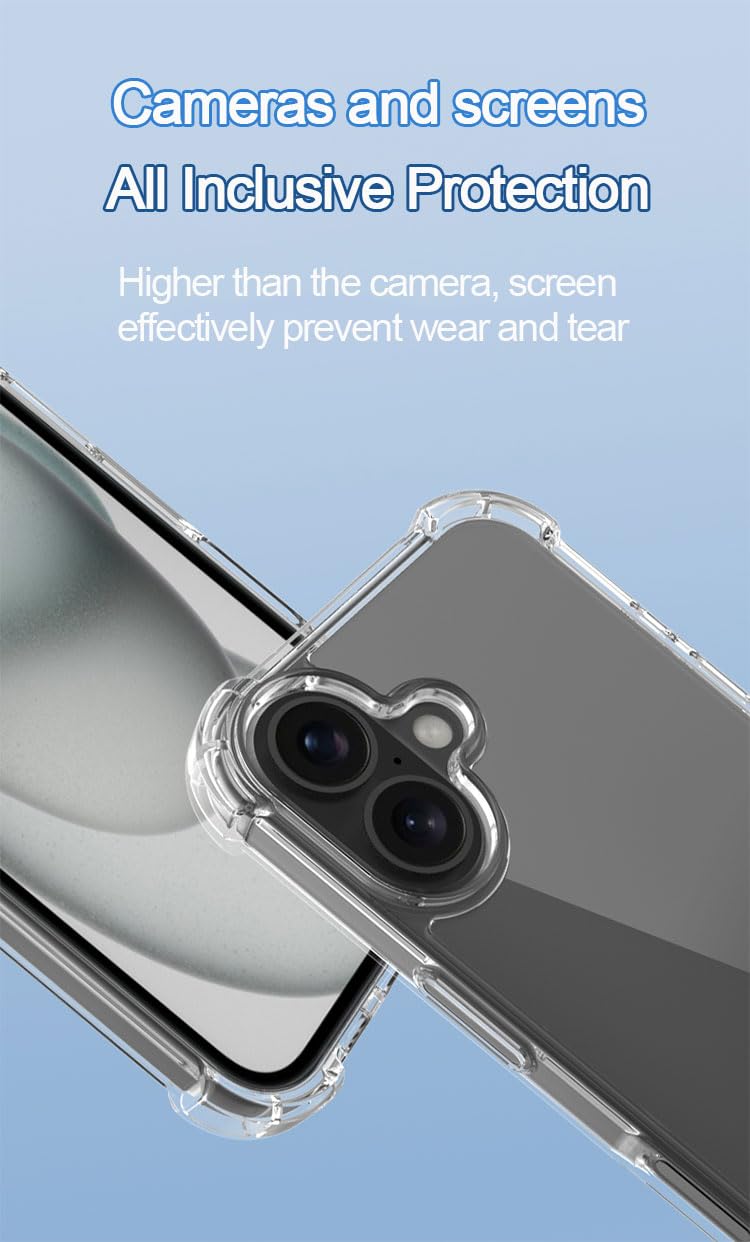 Prime PIE's Premium Clear Transparent Case for iPhone 16 Series - Military Grade Drop Protection, Anti-Yellowing, Magnetic Wireless Charging,2.2mm Thick Optical PC & TPU.