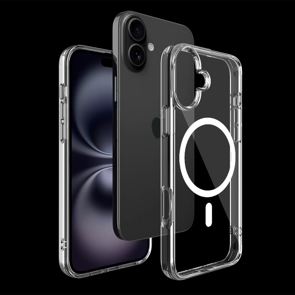 PIE's Premium Case for iPhone 16 Series - Military-Grade Drop Protection, Anti-Yellowing, Anti-Scratch, Slim Fit, Clear Case with Wallet Functionality.