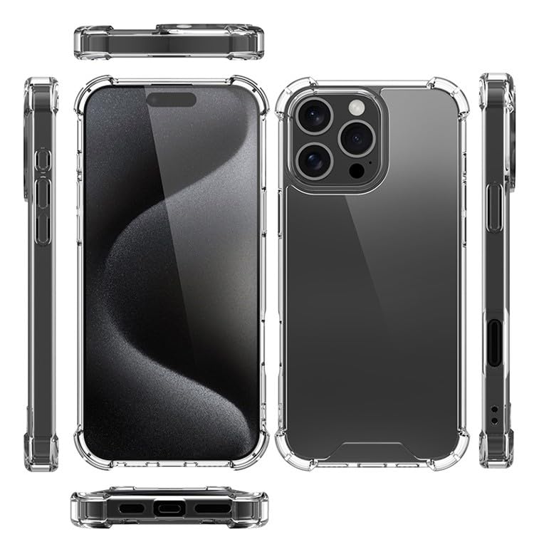 Prime PIE's Premium Clear Transparent Case for iPhone 16 Series - Military Grade Drop Protection, Anti-Yellowing, Magnetic Wireless Charging,2.2mm Thick Optical PC & TPU.